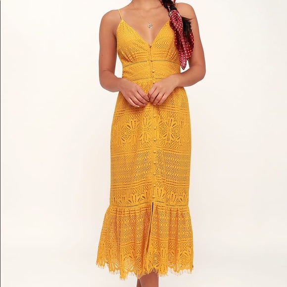 Lulus Dresses & Skirts - NWT Lulus Robyn mustard midi dress